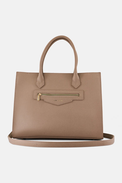 Kathy Ireland Women Brand Logo Handbag, Beige