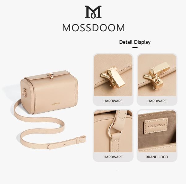 MOSSDOOM Women's Bag Bexley Bag Simple Niche Fashion Crossbody Box Bag for Women