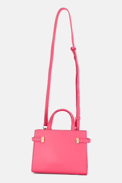 Bebe Women Hardware Detail Satchel Bag 21 L x 17 H x 8 W cm, Pink