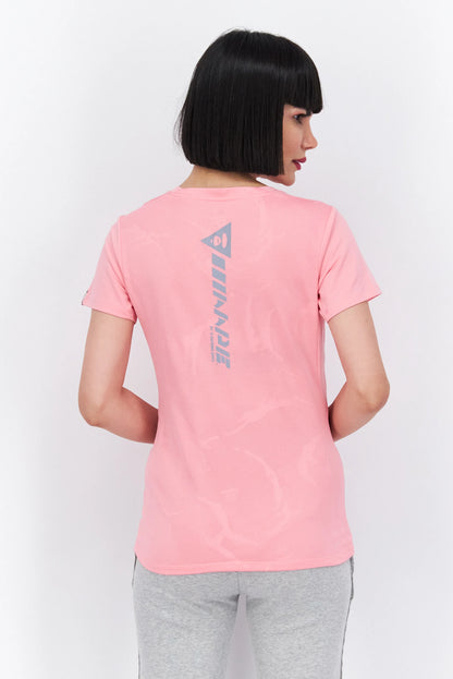 Aape Women Sportswear Fit Short Sleeve Training T-shirts, Light Pink