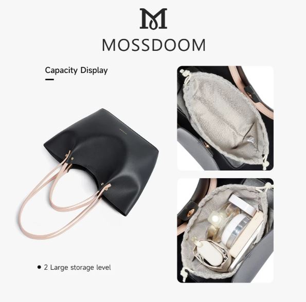 MOSSDOOM Women's Bag Perla Bag Simple Elegant Handbag Bucket Tote Bag Shoulder Bag for Women