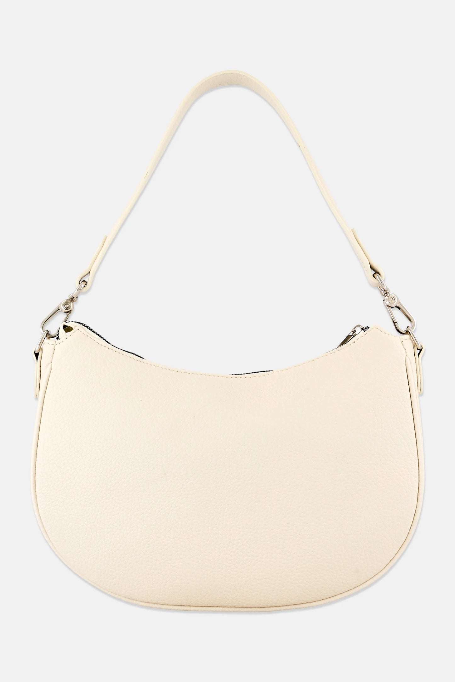 XOXO Women Brand Logo Crescent Handbag, Off White