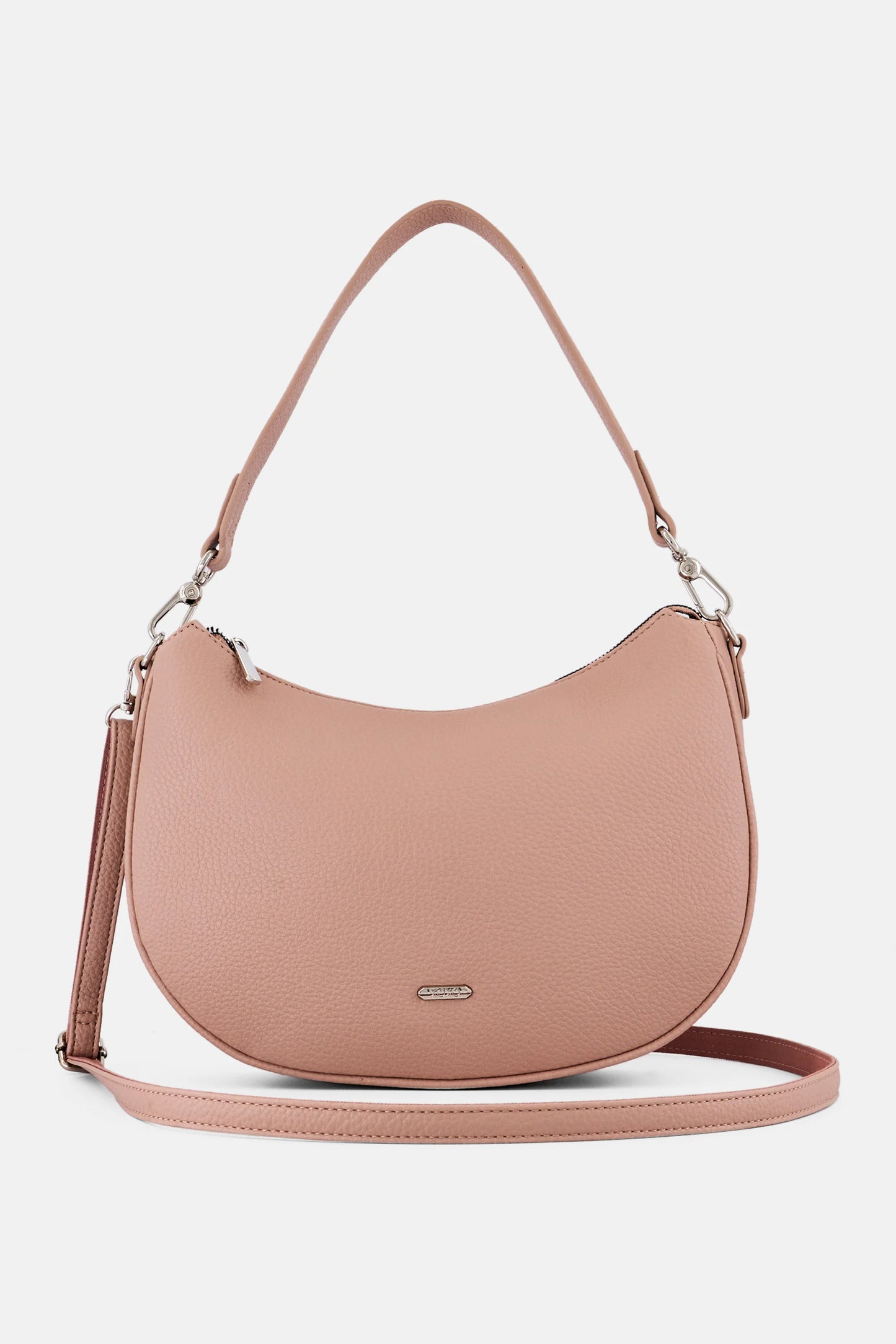 XOXO Women Brand Logo Crescent Handbag, Peach