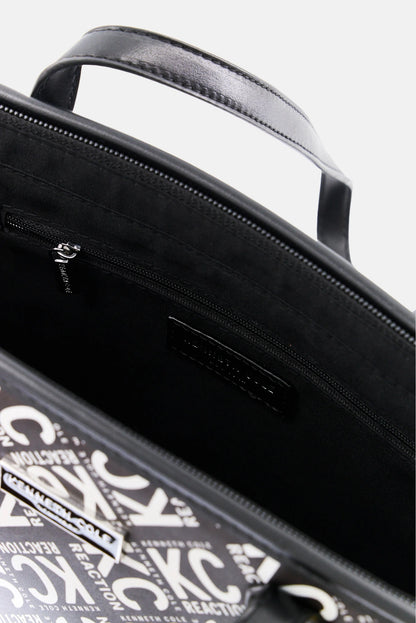 Kenneth Cole Women Brand Logo Tote Bag With Pouch, Black