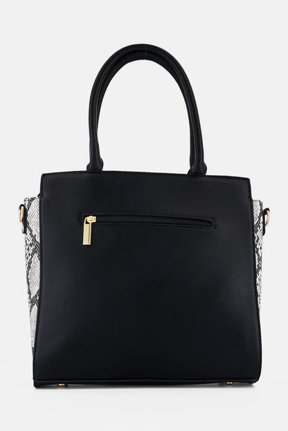 Kenneth Cole Women Snake Print Satchel Bag, Black