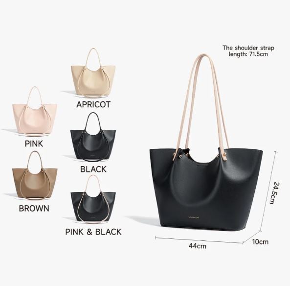 MOSSDOOM Women's Bag Perla Bag Simple Elegant Handbag Bucket Tote Bag Shoulder Bag for Women
