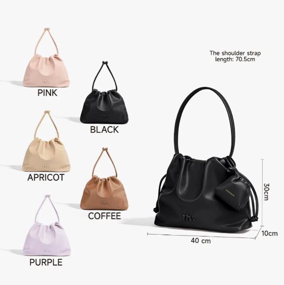 MOSSDOOM Danica Bag- High-Capacity Soft Cloud-shaped Drawstring Shoulder Bag for Women