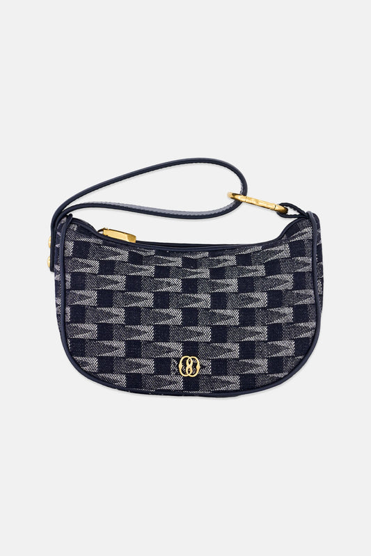 Bally  Monogram Emblem Minimoon Day Clutch Bag, Navy Blue
