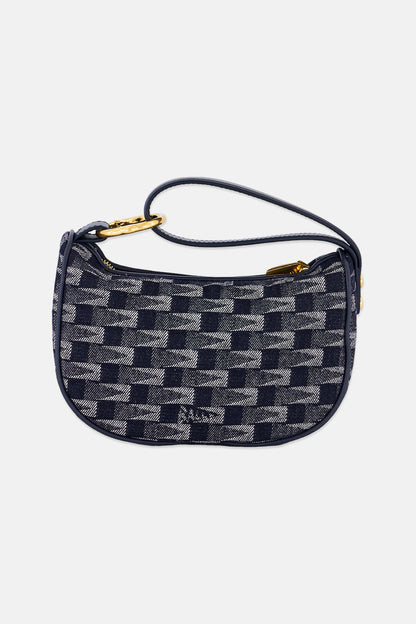 Bally  Monogram Emblem Minimoon Day Clutch Bag, Navy Blue