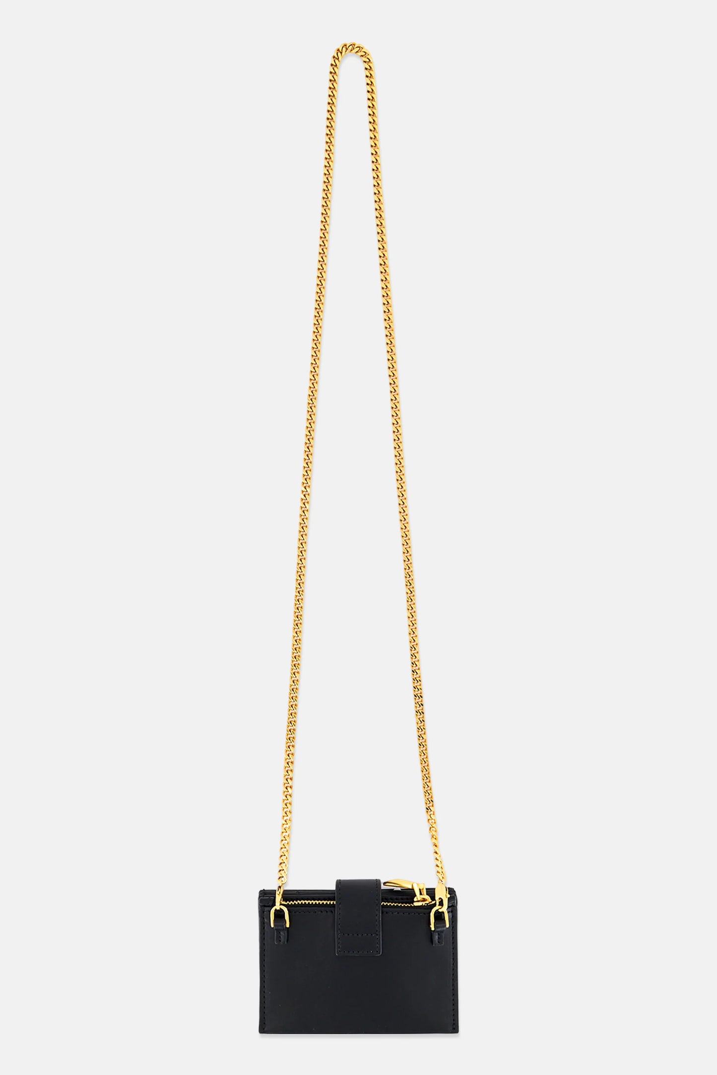 Bally Plain Card Holder With Detachable Chain Strap, Black
