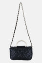 French Connection Quilted Crossbody Bag 11 H x 19 L x 5 W cm, Black