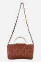 French Connection Quilted Crossbody Bag 11 H x 19 L x 5 W cm, Dark Brown
