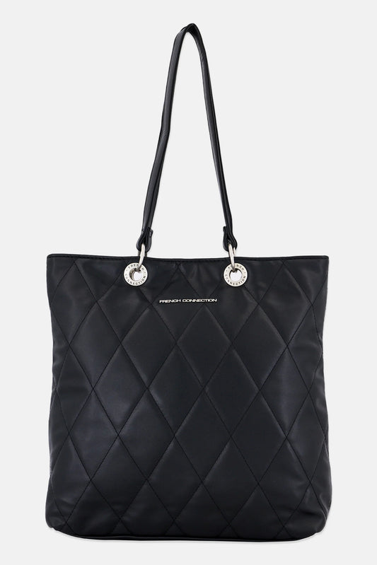 FRENCH CONNECTION Women Orel Quilted Slim Tote Bag, Black