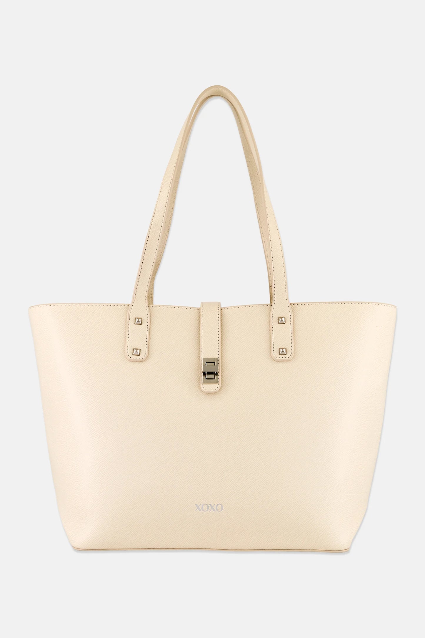 XOXO Women Brand Logo Tote Bag, Cream