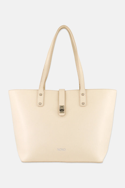 XOXO Women Brand Logo Tote Bag, Cream