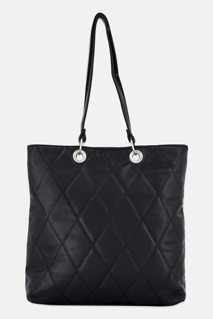 FRENCH CONNECTION Women Orel Quilted Slim Tote Bag, Black